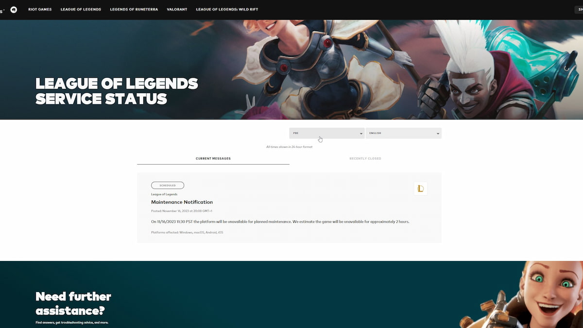 tft server status