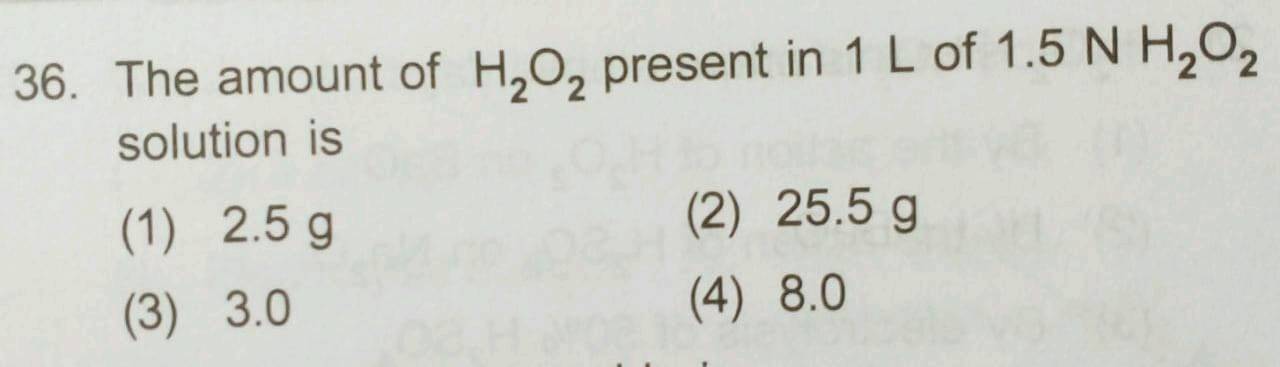 the amount of h2o2 present in 1l