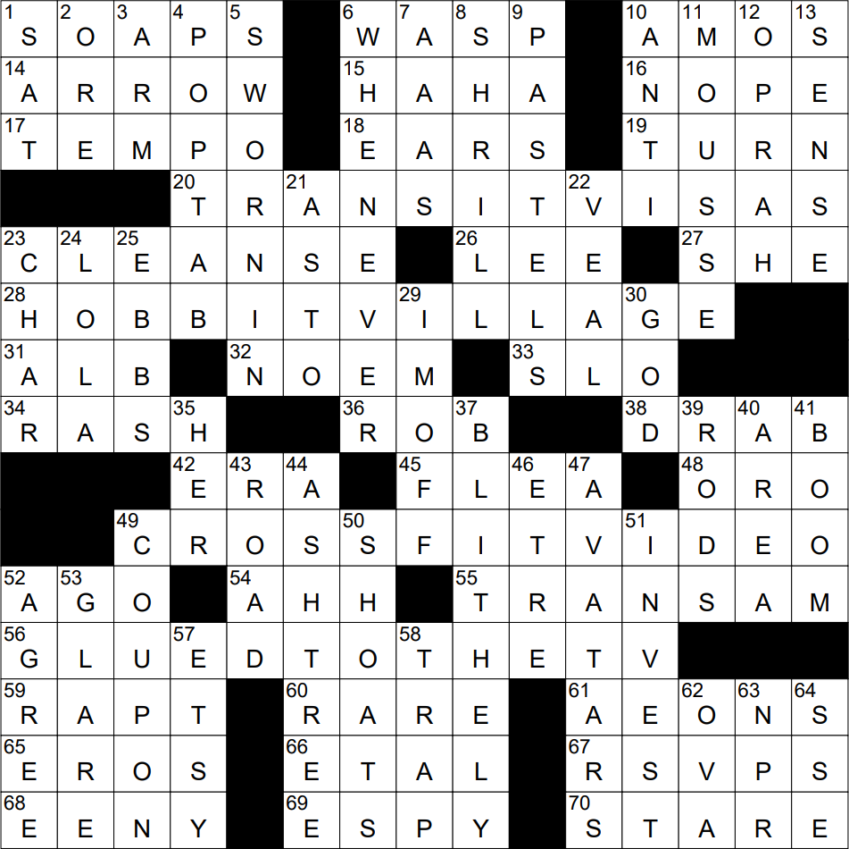 thinned out crossword