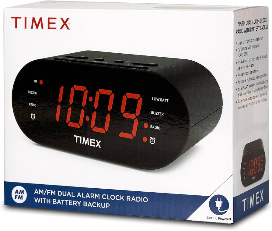 timex am fm dual alarm clock radio