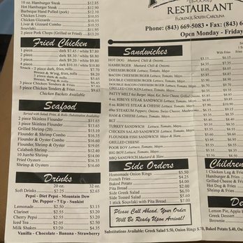 townhouse florence sc menu