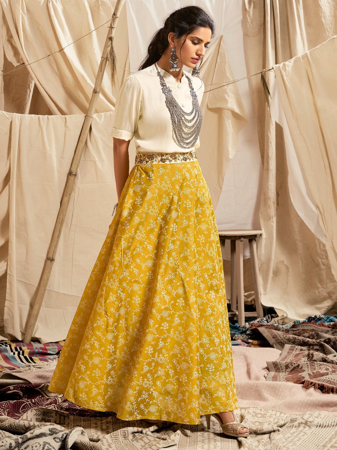 traditional long skirt top