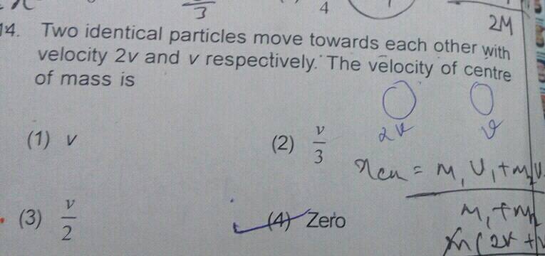 two identical particles move towards each other