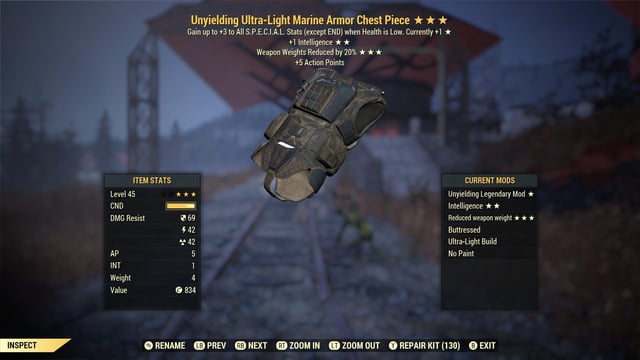 unyielding armor fallout 76