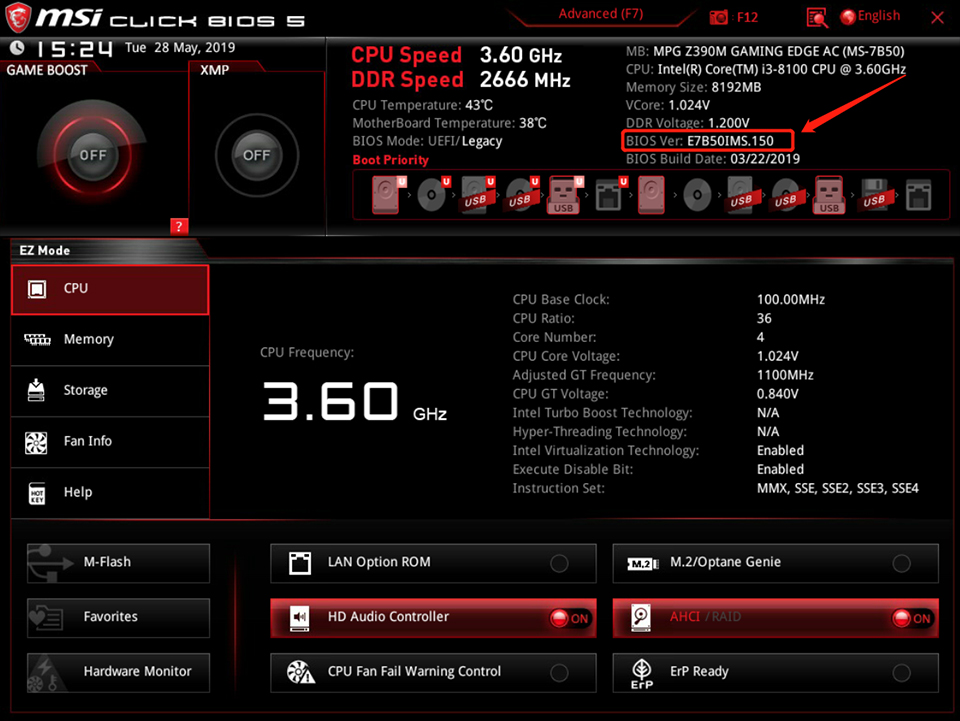 update bios msi