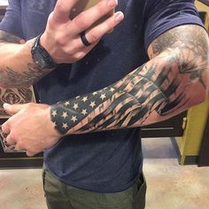 us flag arm tattoos