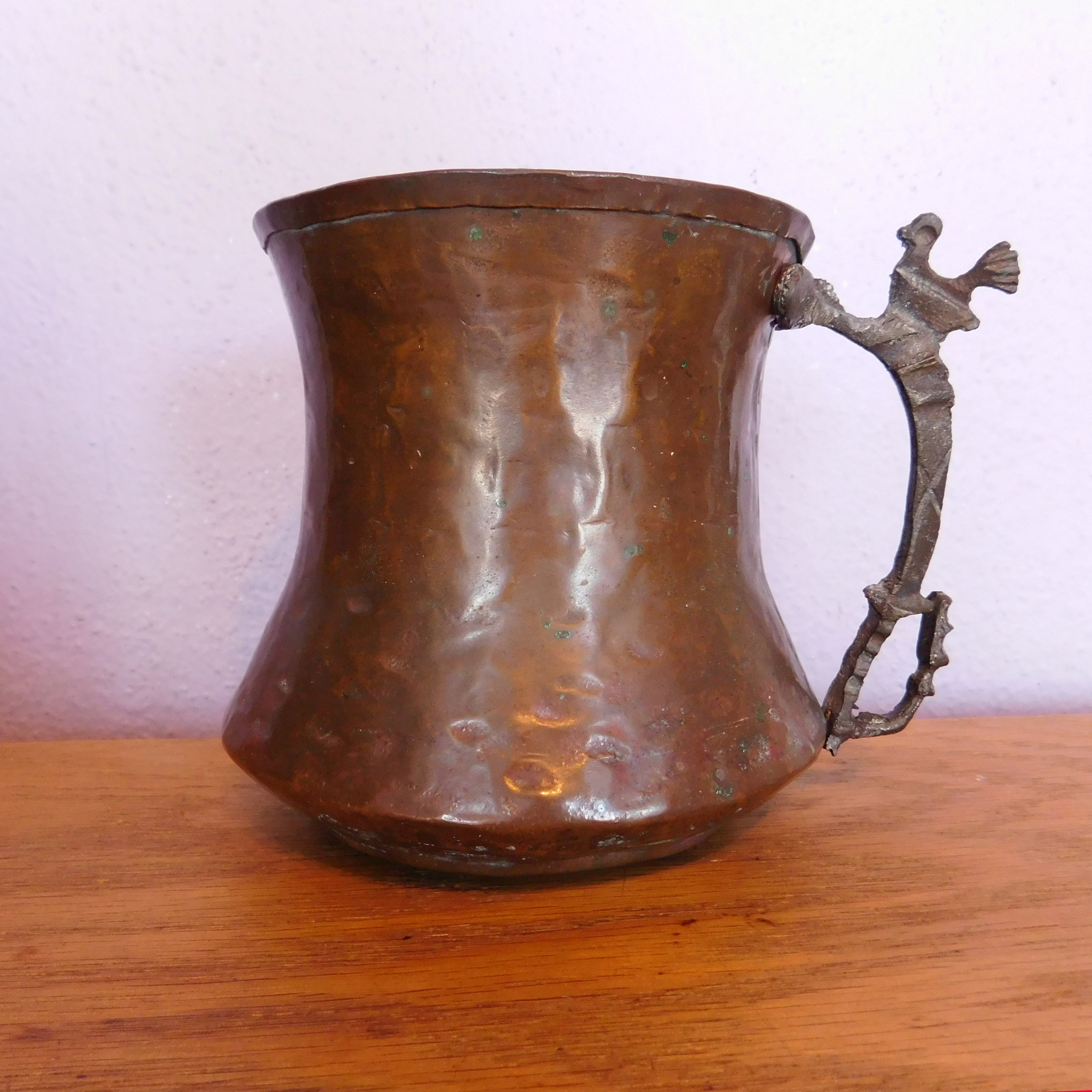 vintage hammered copper pitcher