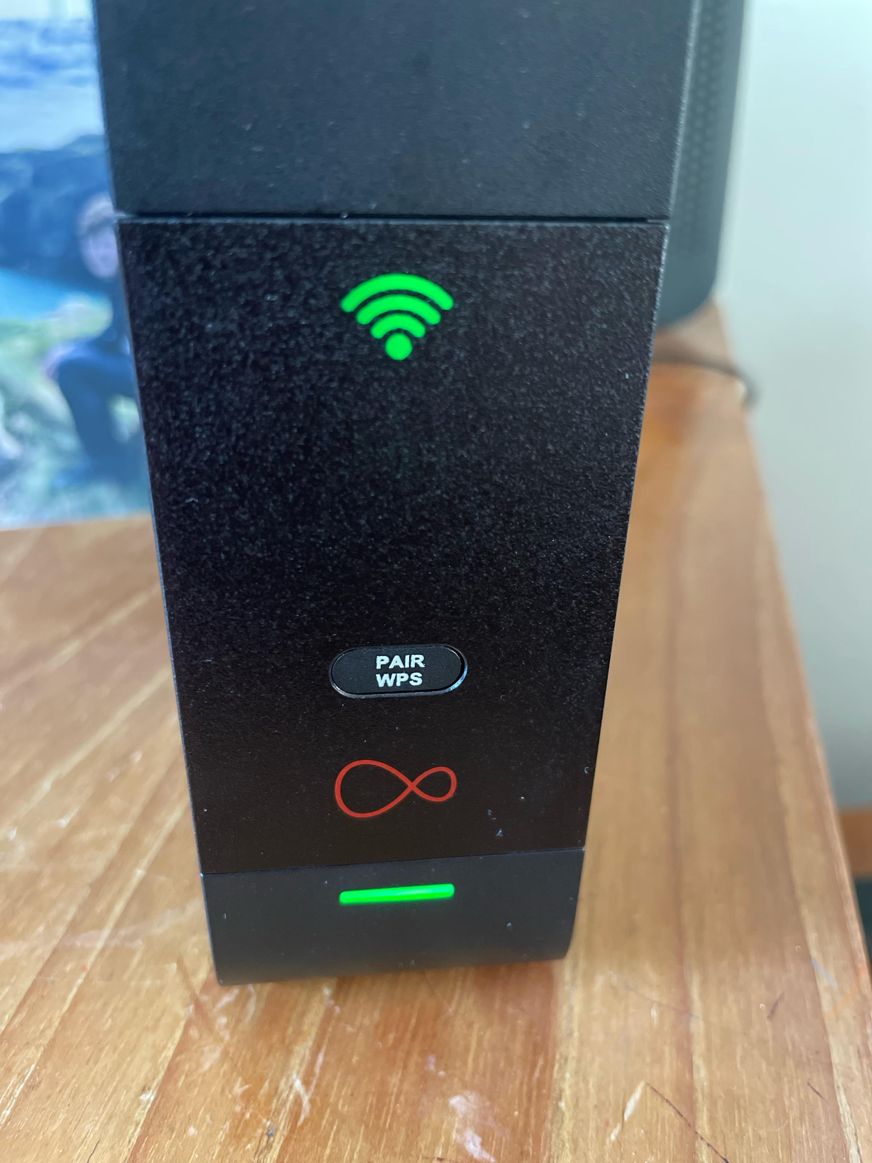 virgin router green light