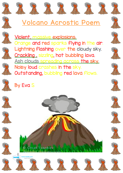 volcano acrostic poem