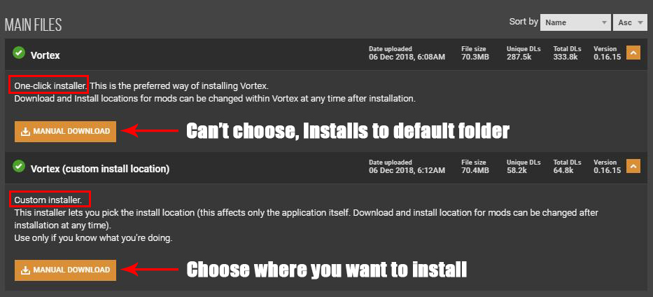 vortex change deployment method