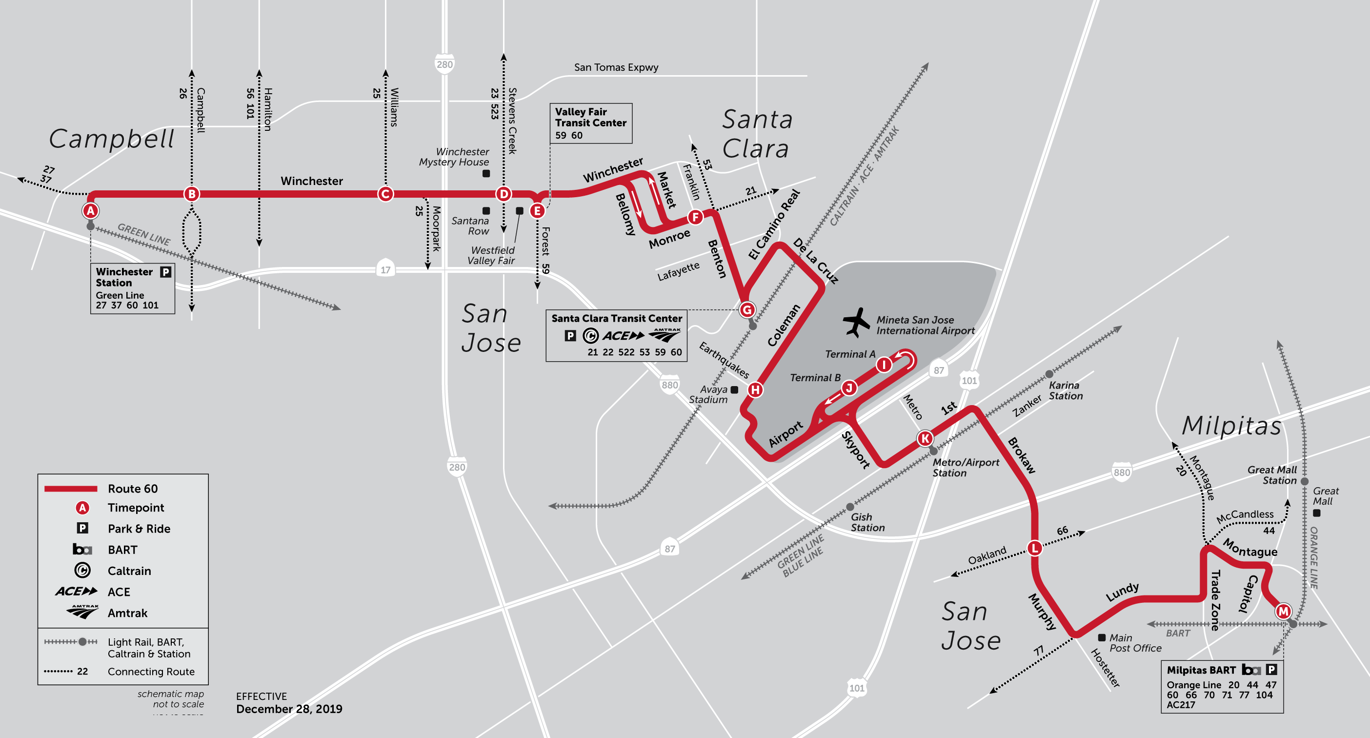 vta bus schedule san jose california