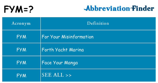 what does fym mean