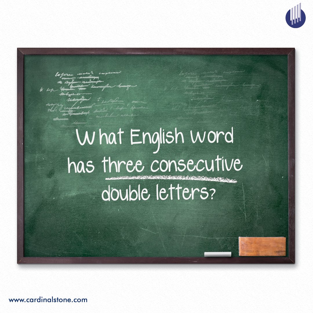 what english word has 3 consecutive double letters