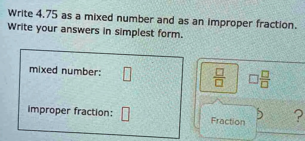 what is 4.75 as a mixed number