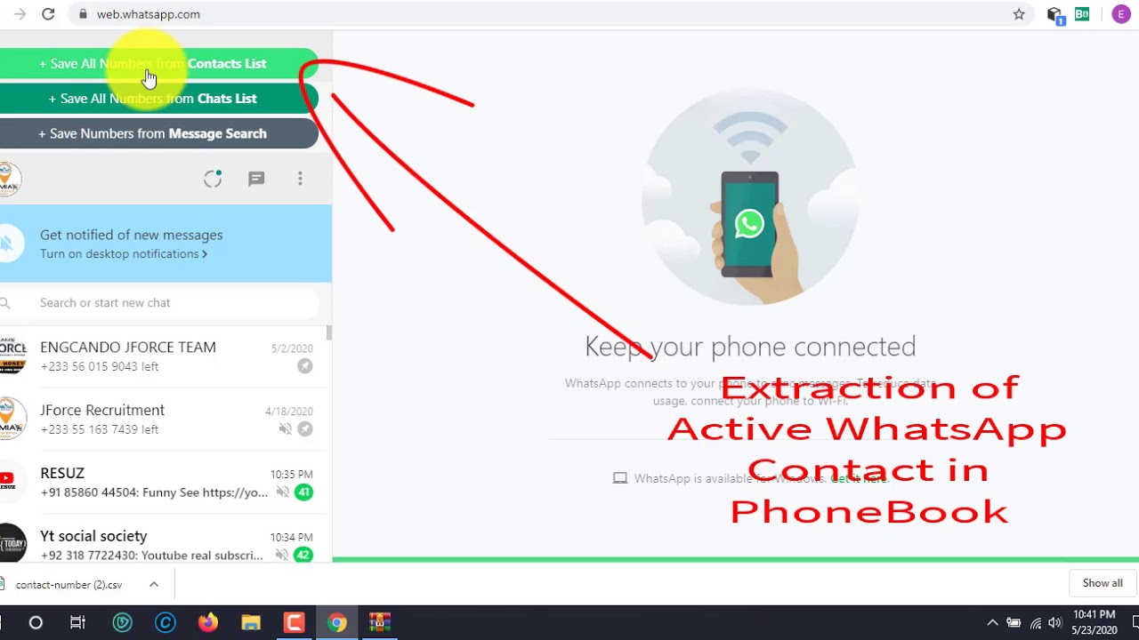 whatsapp group number extractor