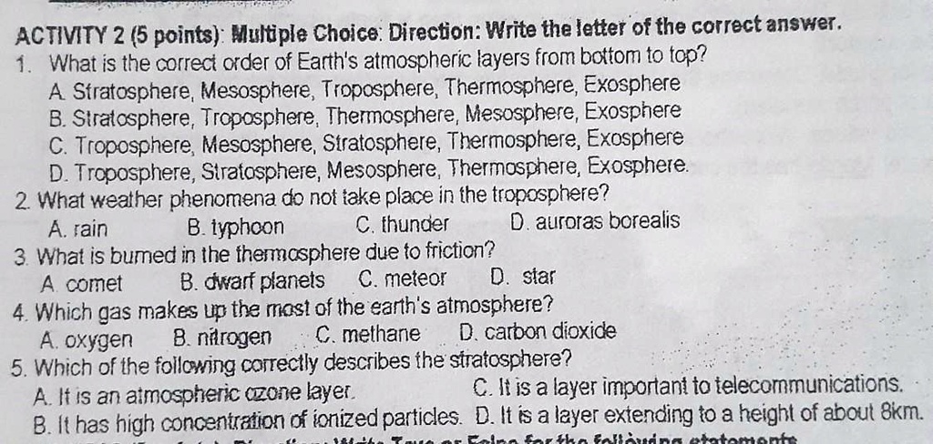 which of the following correctly describes the stratosphere