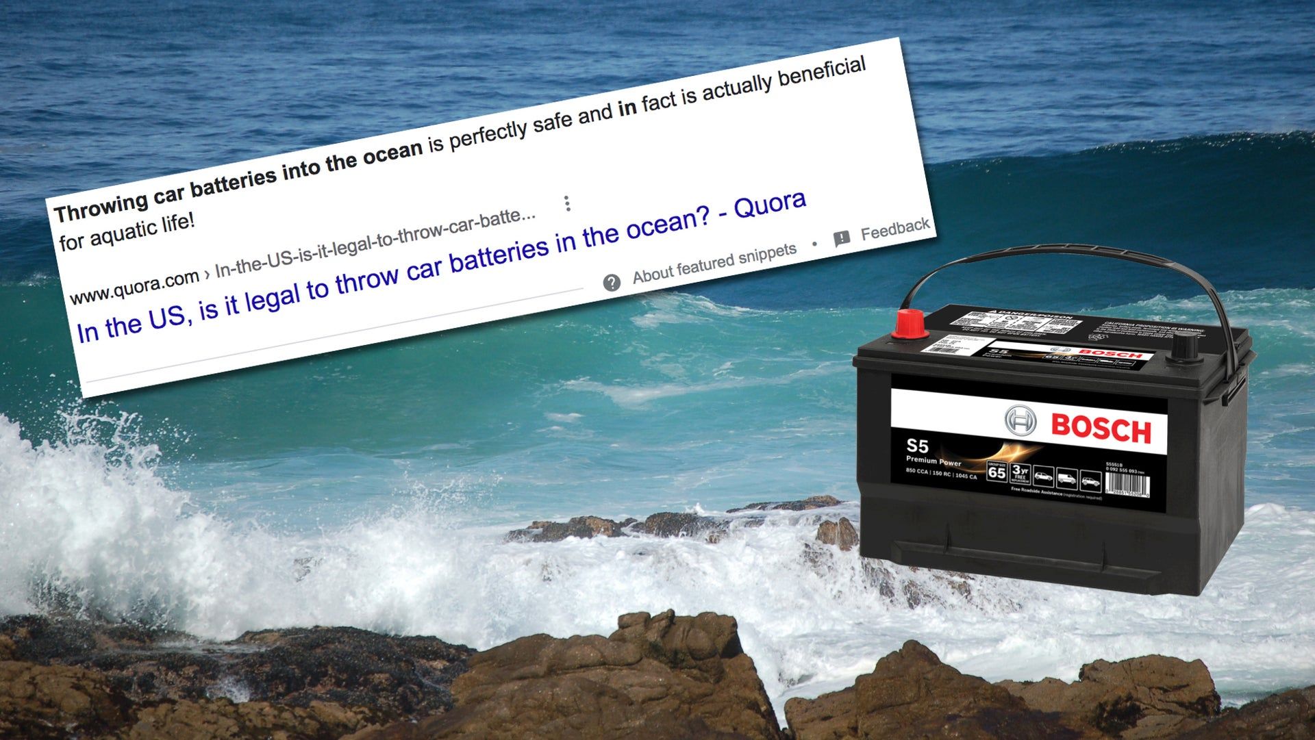 why do people throw car batteries in the ocean