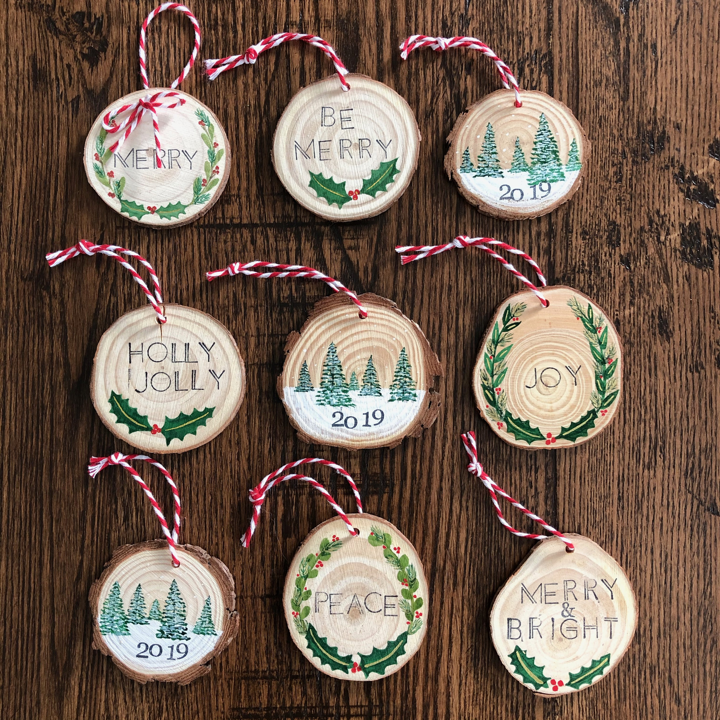 wooden xmas ornaments