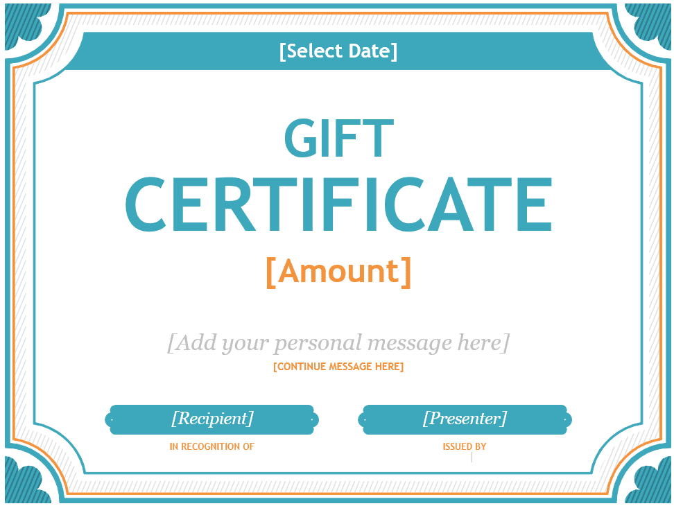 word template gift certificate