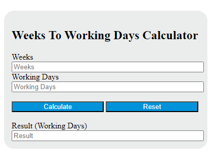 working days calculator