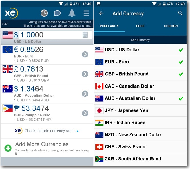 xe foreign exchange rate