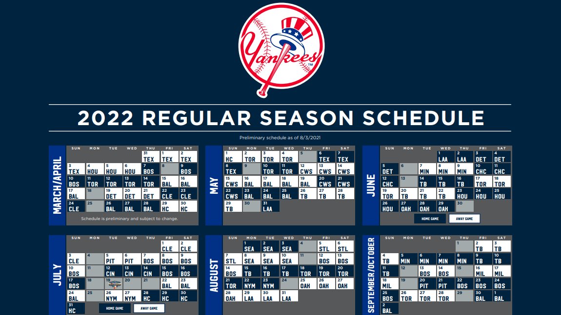 yankees schedule