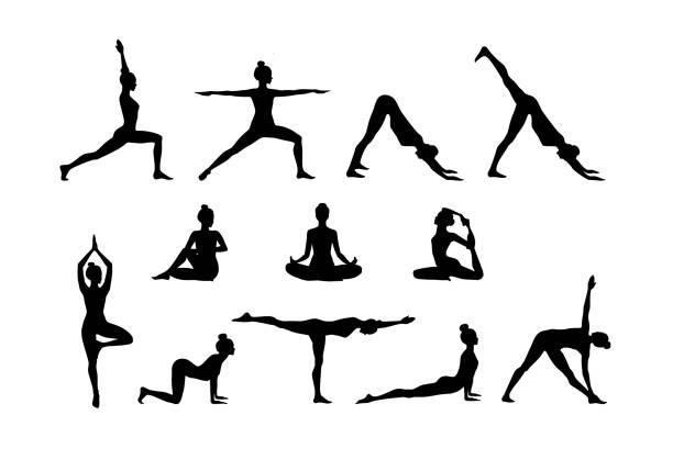 yoga postures clipart