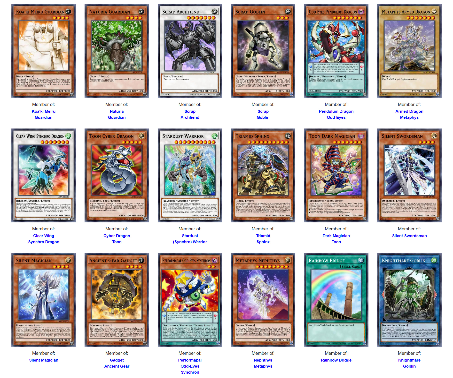 yugioh archetypes