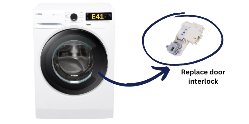 zanussi washing machine door lock fault