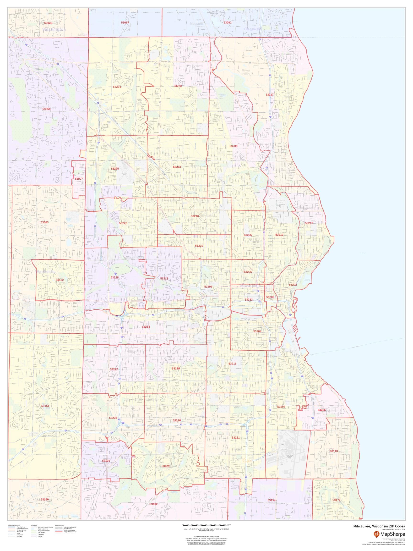 zip code map milwaukee wi